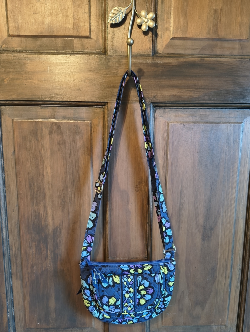 Vera Bradley Lizzy Crossbody Bag in Blue Green Purple Floral